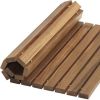 20" Brown Teak Wood Rolling Square Bath Mat