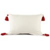 16" X 24" Red And White Lumbar Christmas Tree Plaid Cotton Throw Pillow Cover