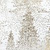 20" Ivory And Gold Cotton Winter Trees Throw Pillow