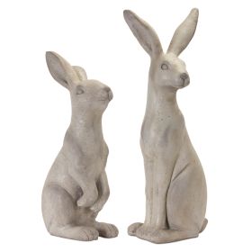 Rabbit (Set of 2) 19.5"H, 24"H Stone Powder