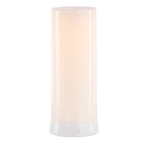 FIA Flame 3"D x 7.5"H Plastic WHITE 6 Hr Timer w/Remote USB Charging Cable Included