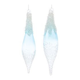 Drop Ornament (Set of 12) 8.5"H, 9"H Glass