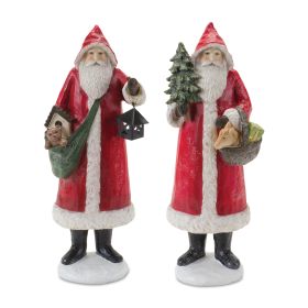 Santa (Set of 2) 11"H Resin