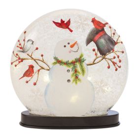 Snowman Globe 8"H Glass 2 AA Batteries, Not Included