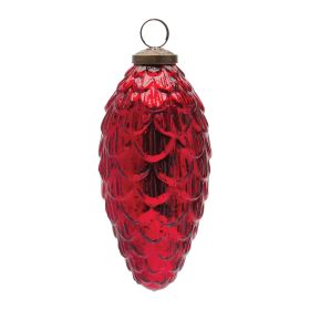 Pine Cone Ornament (Set of 6) 6.75"H Glass