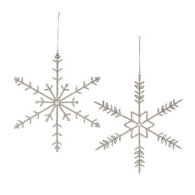 Snowflake Ornament (Set of 6) 14"H Iron/Glass