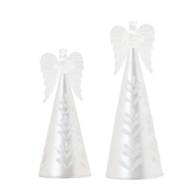 Angel (Set of 2) 8"H, 10"H Glass