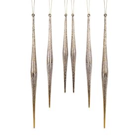 Icicle (Set of 6) 9.75"H, 11.75"H, 13.25"H Glass