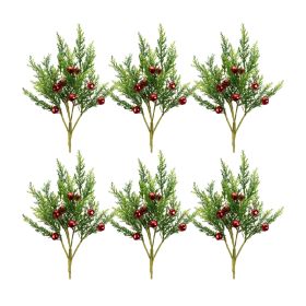 Pine Pick w/Bells (Set of 6) 16.75"H Plastic