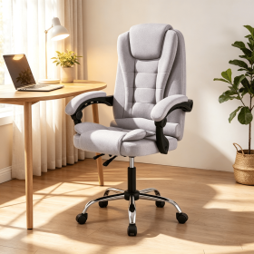 High Back Executive Office Chair with Leather Padded Seat And Linkage Armrests for Supportive Comfort in Business Settings